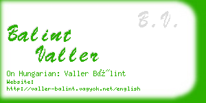 balint valler business card